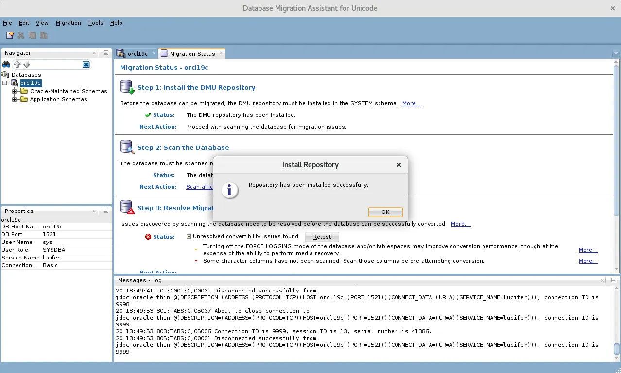 Oracle 修改数据库字符集大法 - DMU 工具 - 图13
