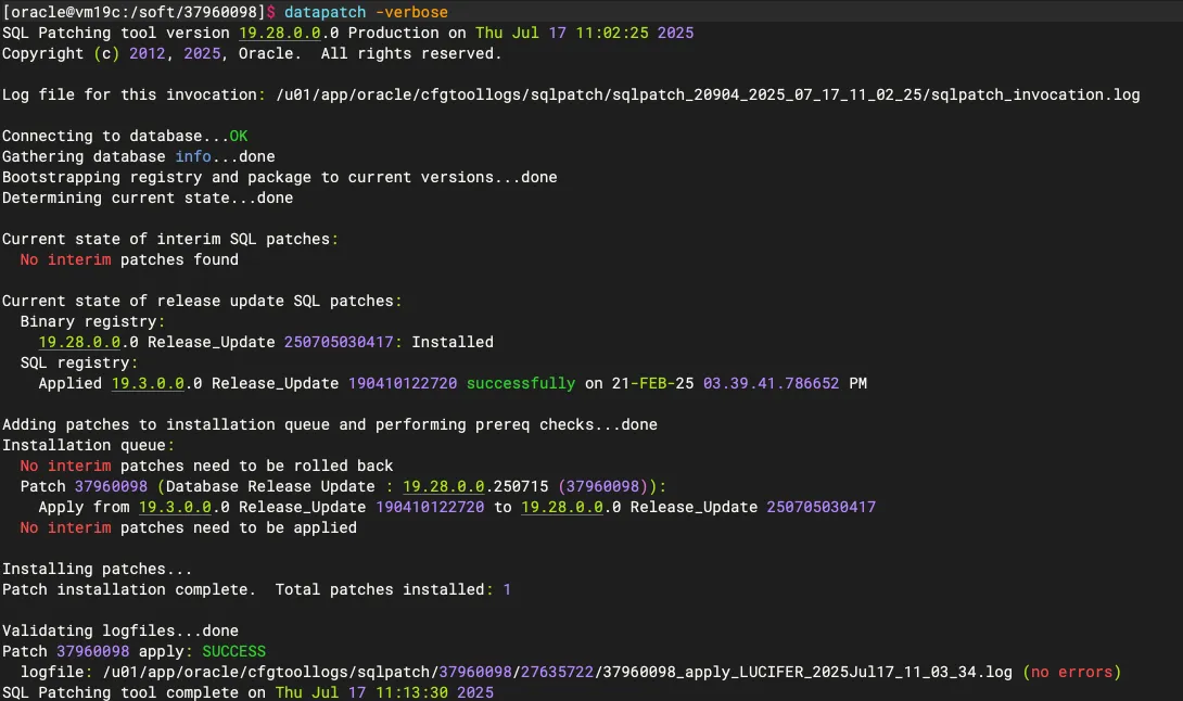 Oracle 19.28 RU 升级最佳实践指南 - 图12