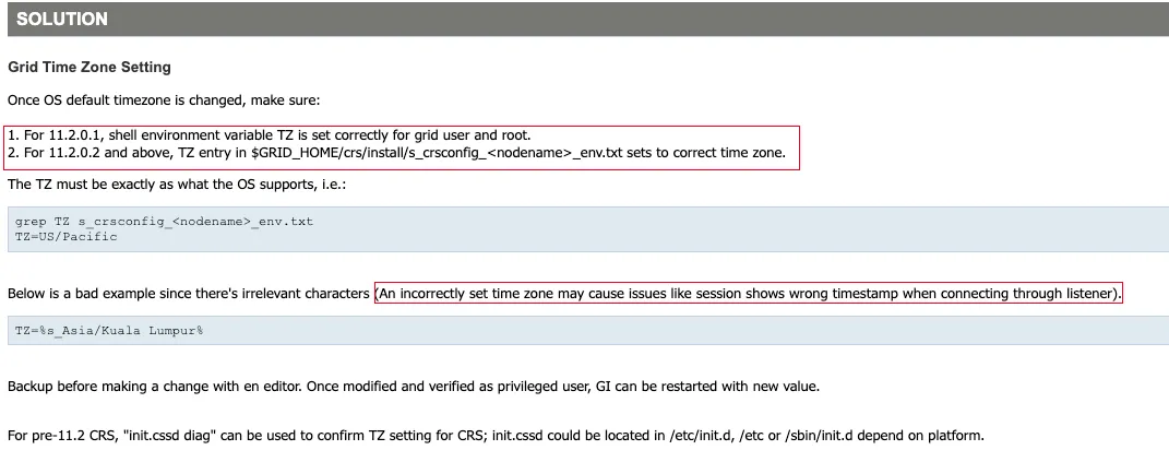 Oracle RAC 修改系统时区避坑指南（深挖篇）