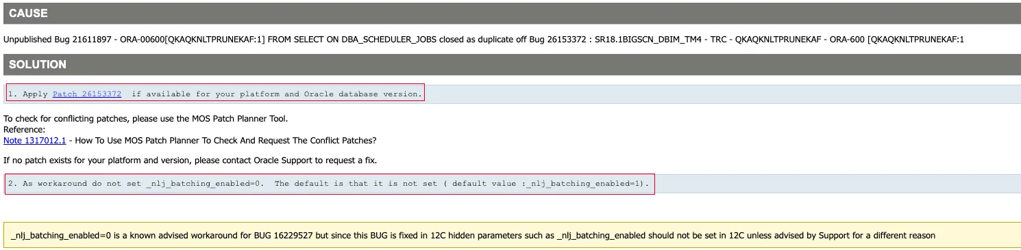 ORA 600 [qkaQknLTPruneKaf:1] BUG 分析与处理 - 图2